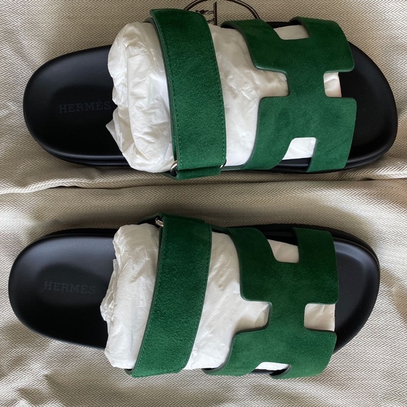 Hermes Shoes - Hermes Chypre Sandal 37 in Vert